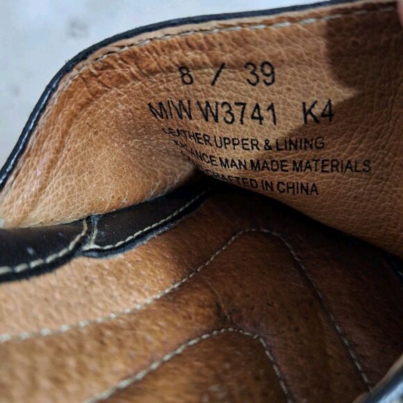 Born Wedge Sandals Open Toe  Black Leather Slip On Sandals Women's Size 8 W - Picture 6 of 6